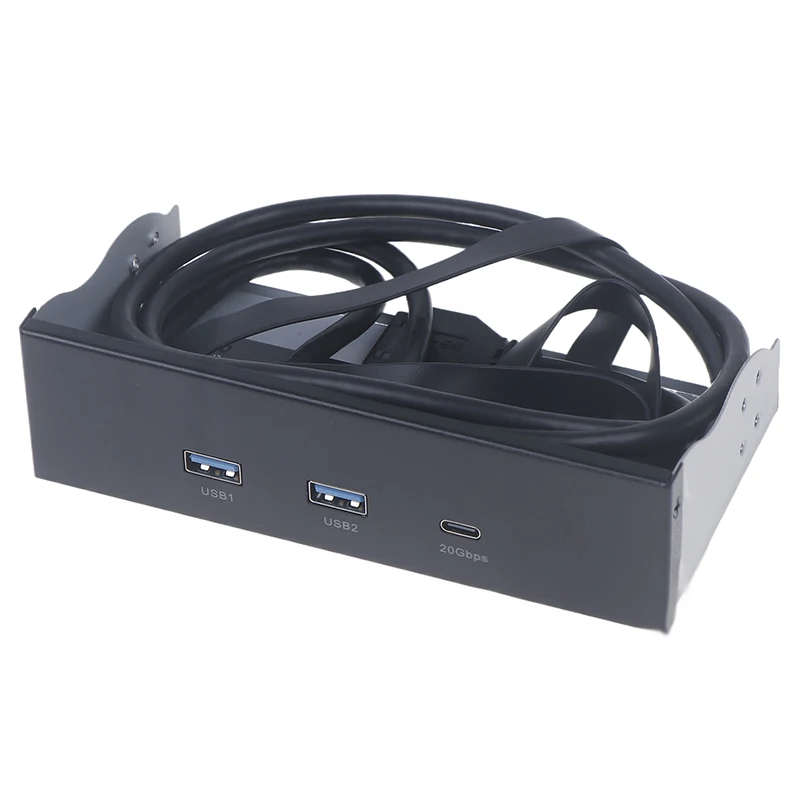 Panel przedni USB do PC 2 porty USB 3.2 GEN1 5 Gb/s + 1 port TYPE-C 10 Gb/s/20 Gb/s Hub do komputera stacjonarnego 5,25-calowy kieszeń na dyskietkę
