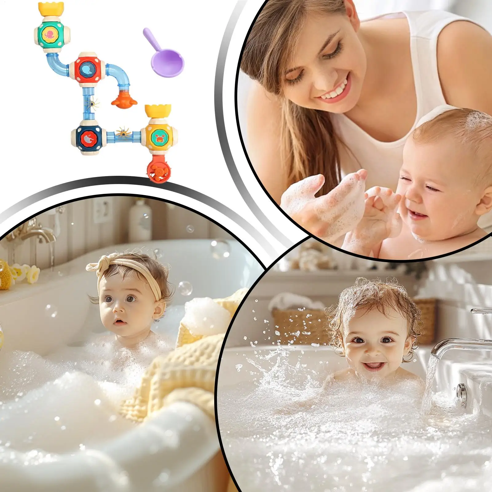 

Bath Wall Toys Water Pipe Swimming Pool Toy For Boys Girls Ages 3 Preschoolers Nursery Swimming Pool Daycare Centers Bathroom