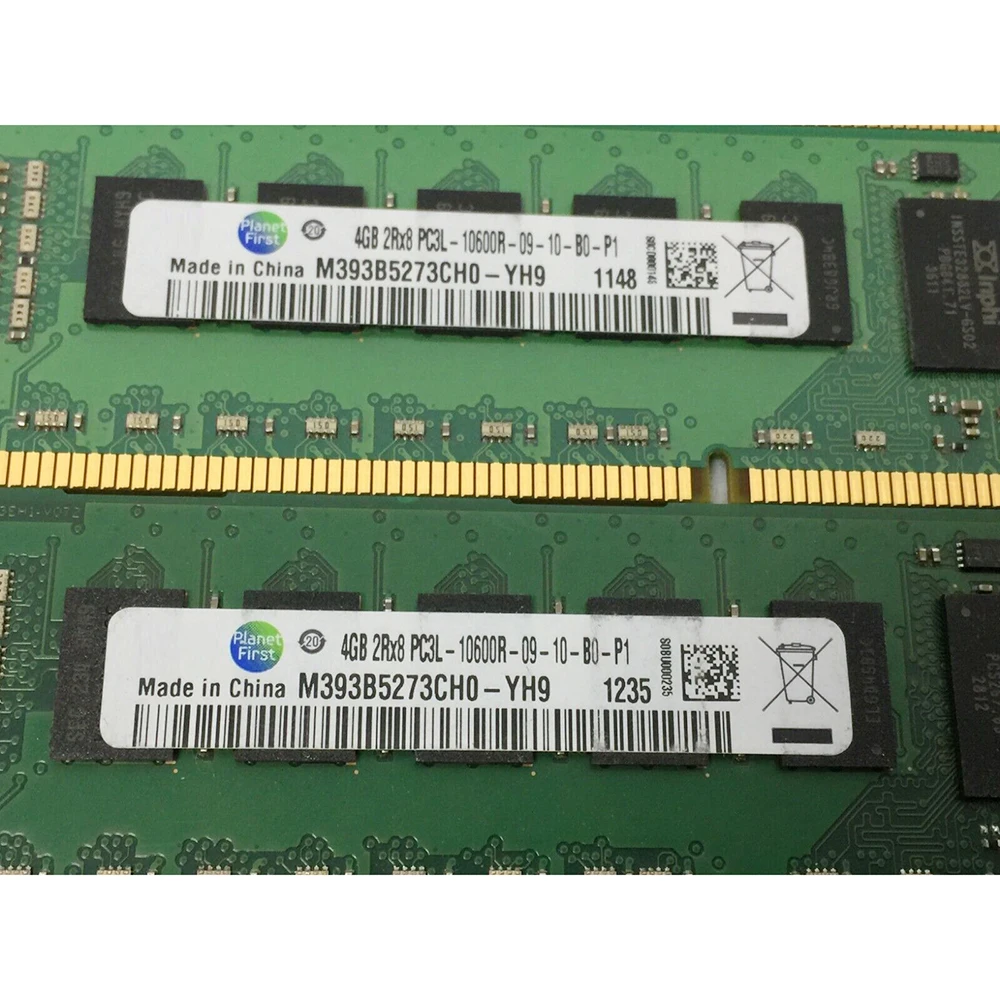 

1 pcs M393B5273CH0-YH9 For Samsung RAM 4GB 4G 2RX8 PC3L-10600R DDR3L 1333 REG Server Memory Fast Ship High Quality