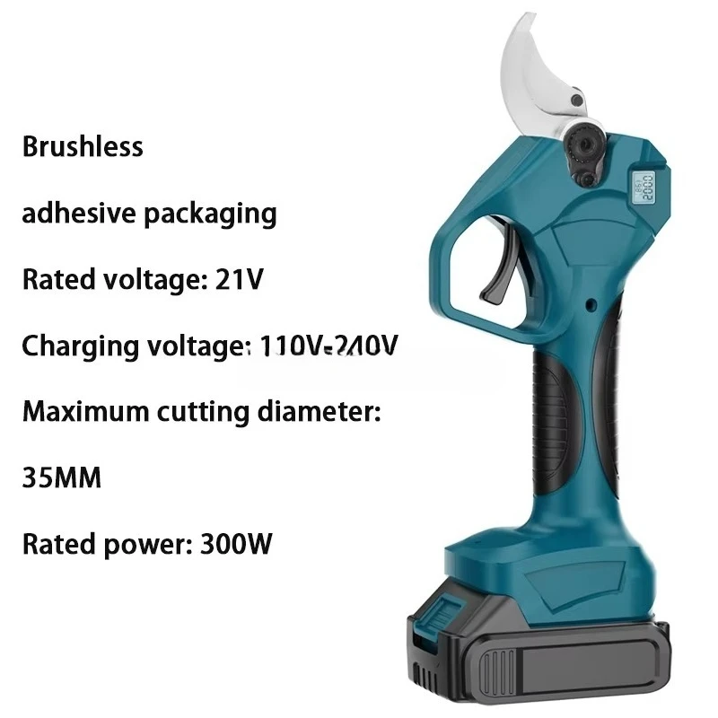 قابلة للشحن ليثيوم 21 فولت مقص كهربائي قوي حديقة شجرة الفاكهة تشذيب المقصات قطعة أثرية مقصات تشذيب 35 مللي متر