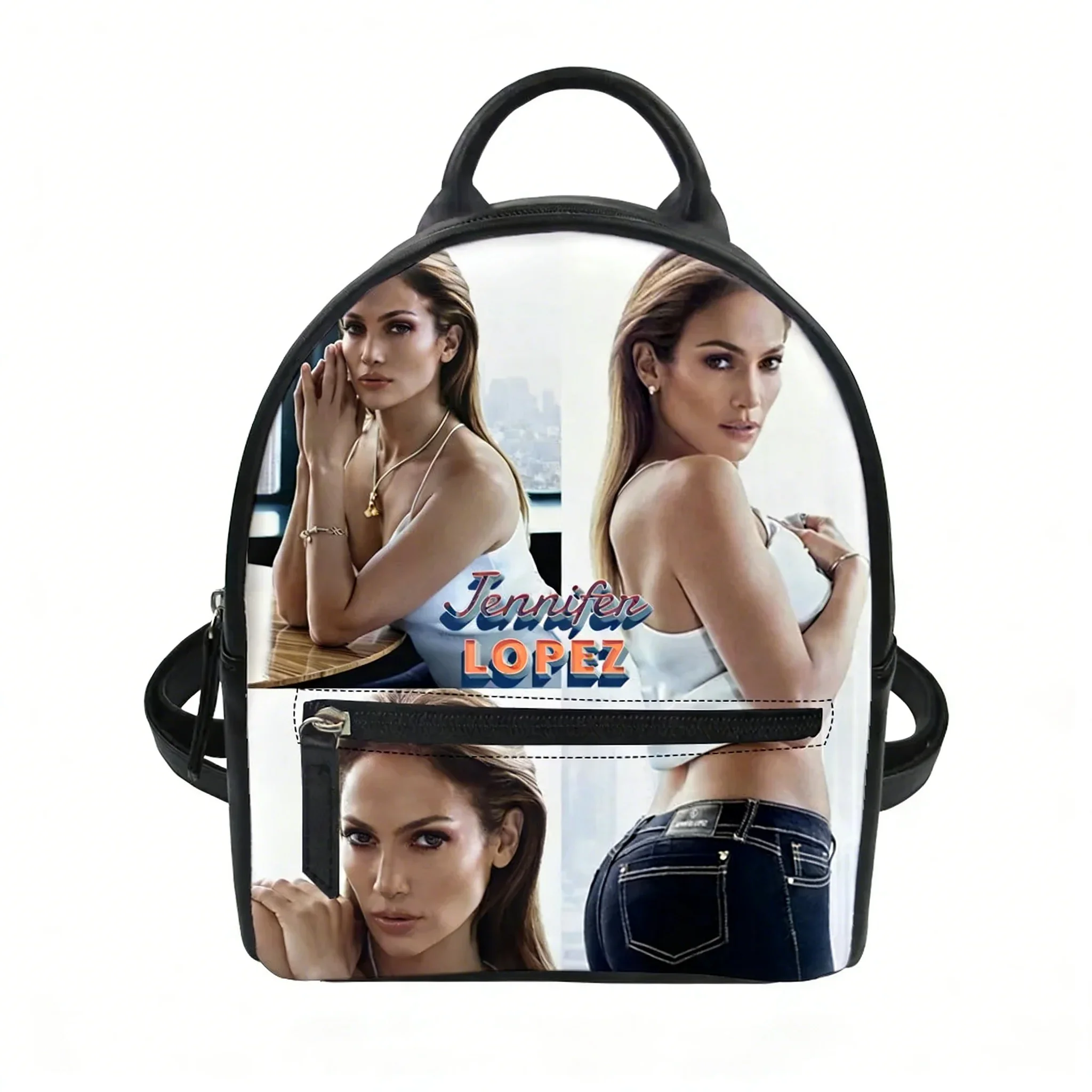 Jennifer Lopez Dance Singer Custom Backpack Purse Carter Schoolbags Double Shoulder Bag Mini Daypack Leather Travel Bag