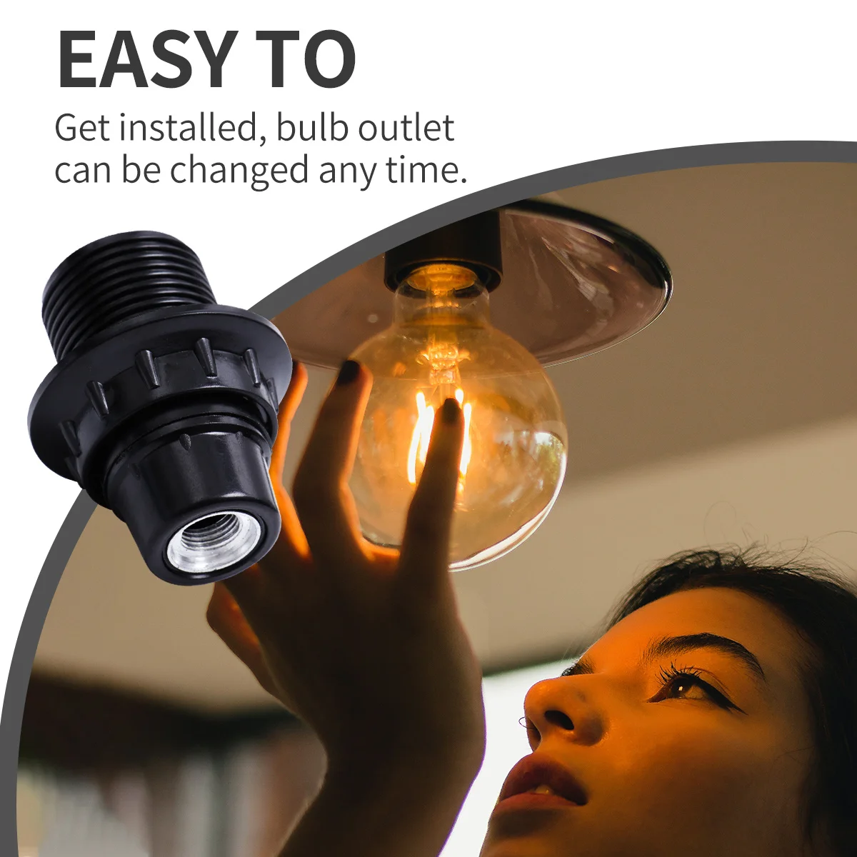 

6Pcs Lamp Holders E14 Light Sockets Fire Resistant Self-Locking Retro Bulb Holders for Home Office DIY Lighting Replacement