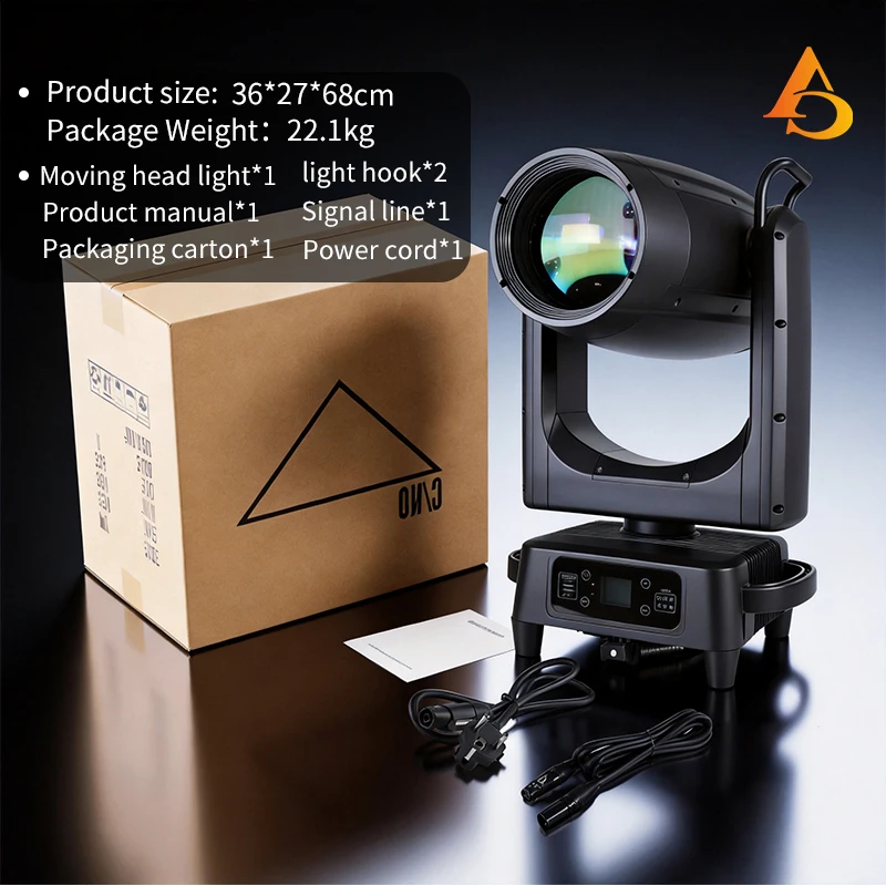 DMX IP66 RGB 3IN1 600W Waterproof Beam Moving Head Light Colorful Rainbow Effect Atomized Outdoor DJ Performance Stage Light