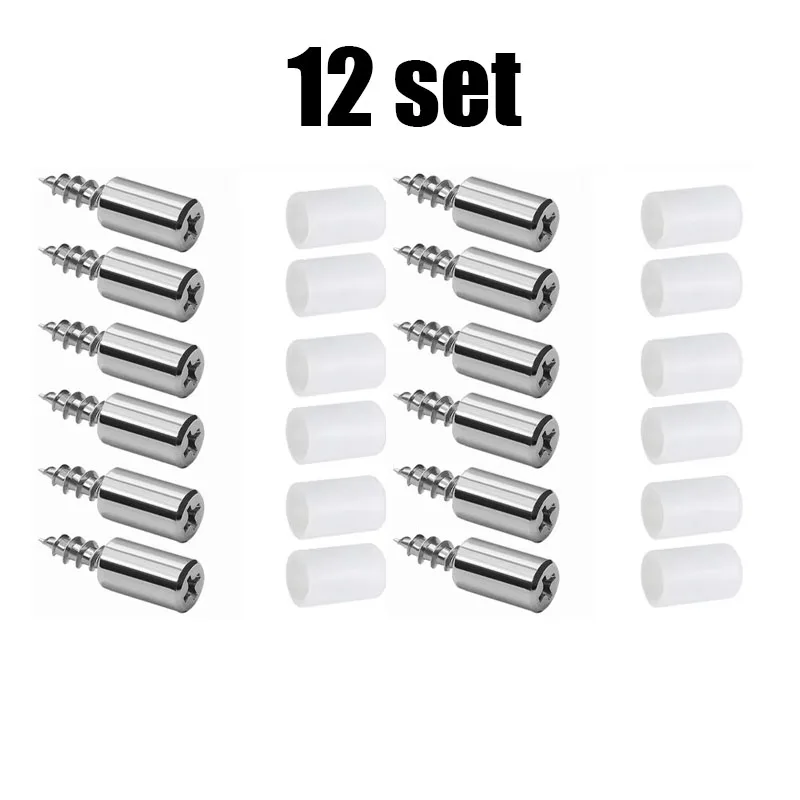 12/24/36/48set Self Tapping Screw Cabinet Shelf Bracket Laminate Support Sleeve Non-Slip Layer Glass Plate Holder Fixed Screw