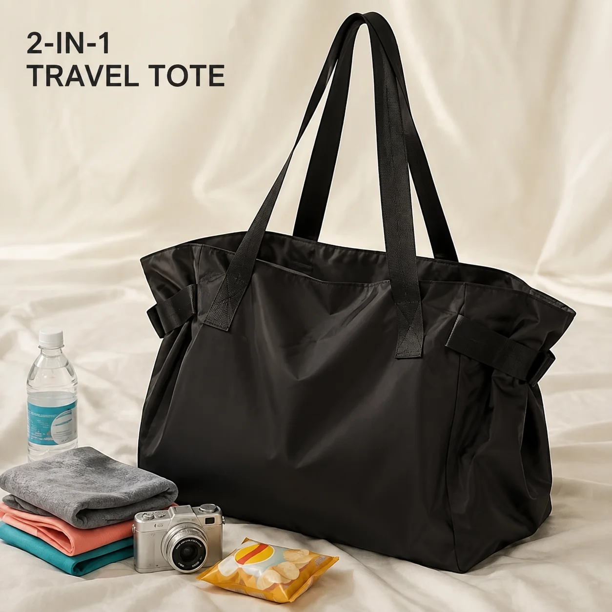 Travel Luggage Sling Bag Expandable Large‑capacity Crossbody Luggage Pouch Dual‑use Handbag for Camping Road Trip Weekend Travel
