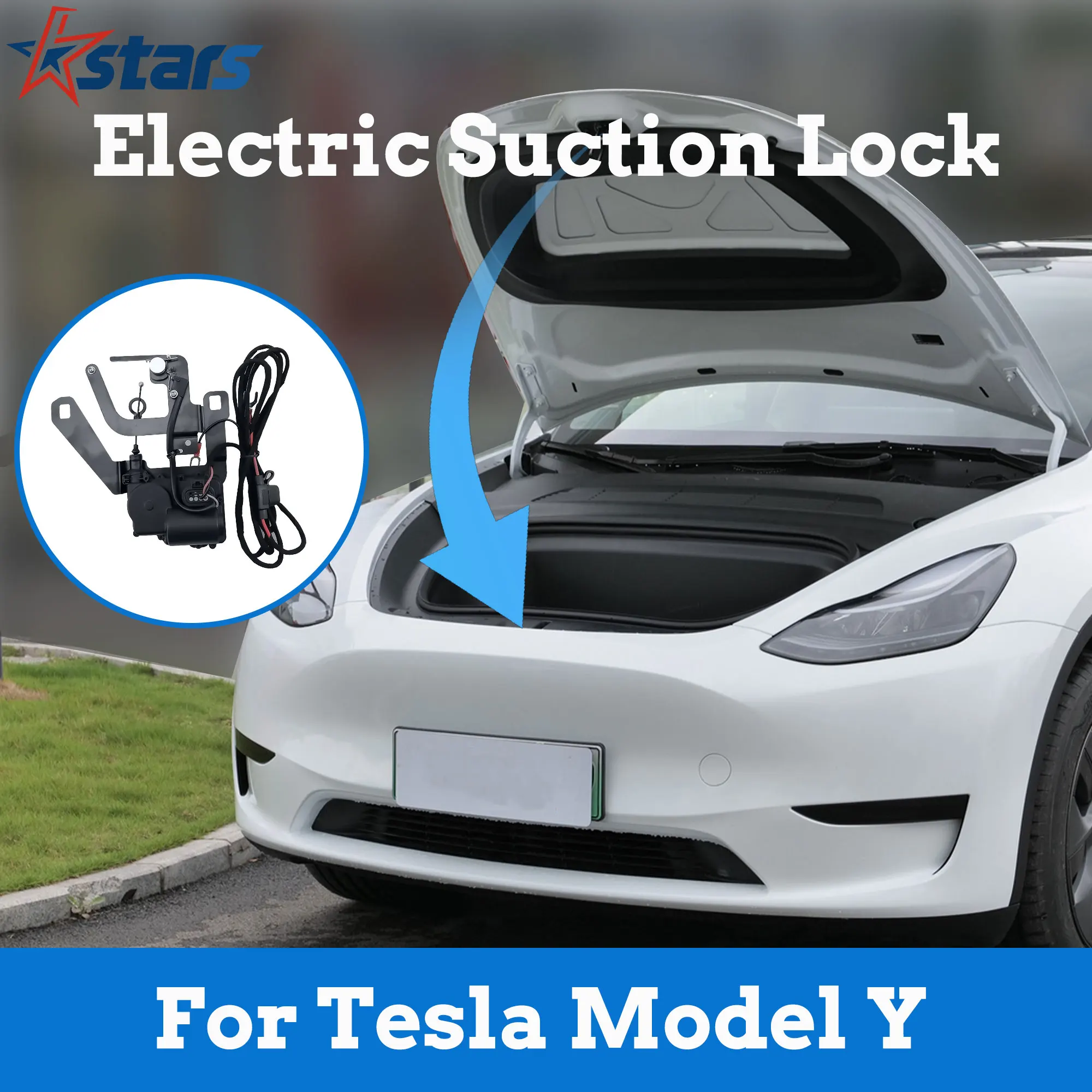 

For 2020-2024 Tesla Model Y Front Spare Box Electric Suction Lock Frunk Soft Closing Auto Closer Adsorption Car Modification