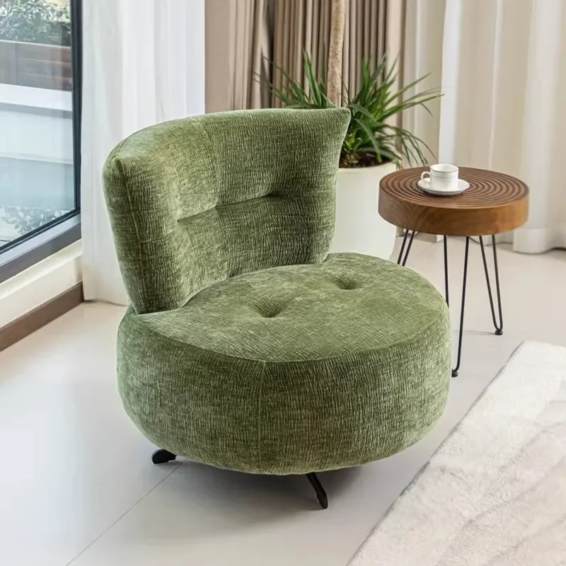 DSA retro style single sofa chair rotatable lazy leisure chair small apartment household living room balcony chair