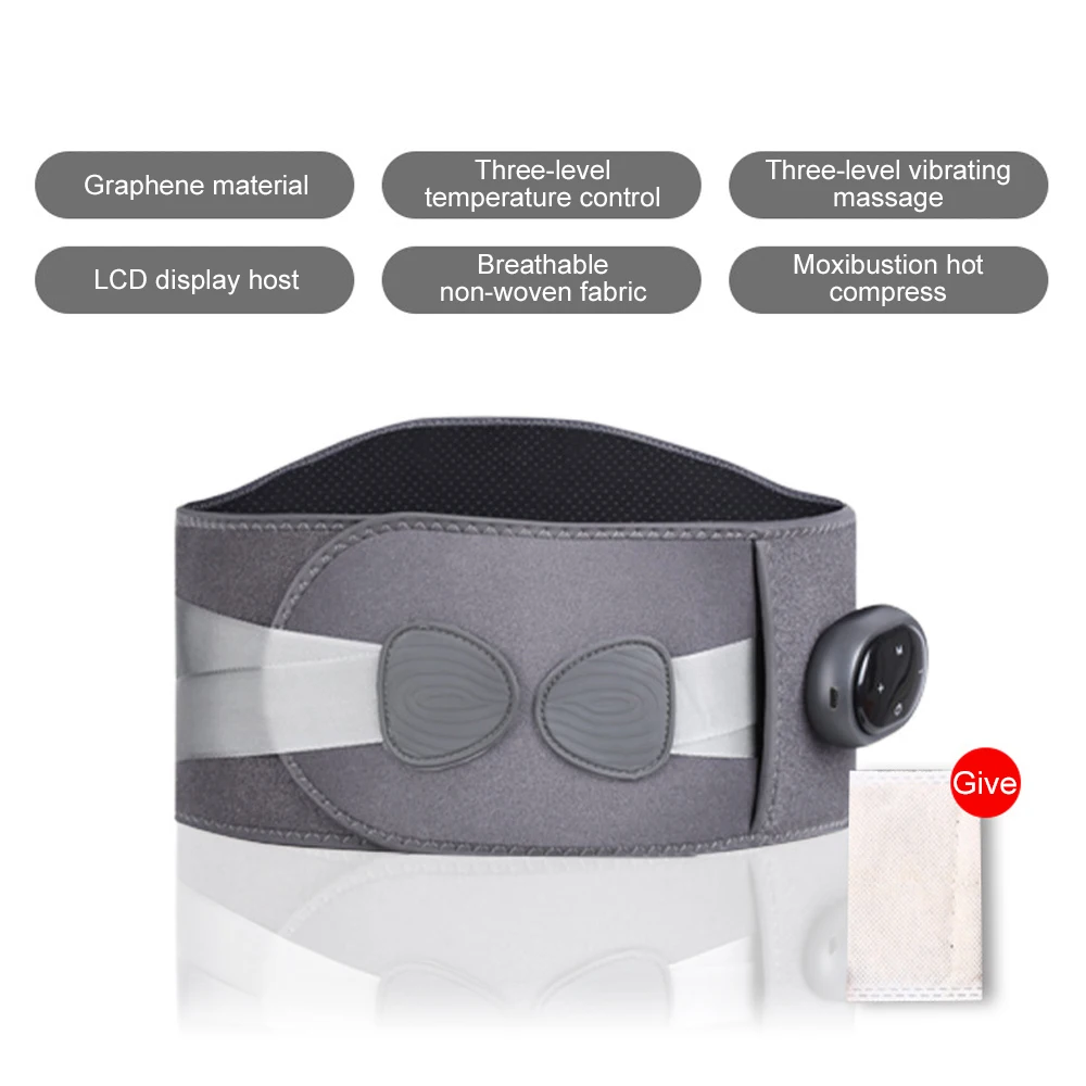 INSMART Electric Heating Waist Massage Belt Back Support Warm Hot Compress Physiotherapy Waist Electric Abdominal Massager