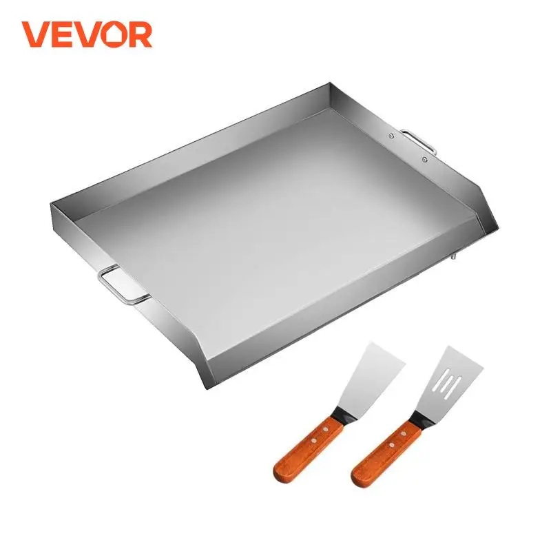 VEVOR Stainless Steel Griddle 36x22in Universal Flat Top Rectangular Plate BBQ Non-Stick Grill for Camping Tailgating and Party