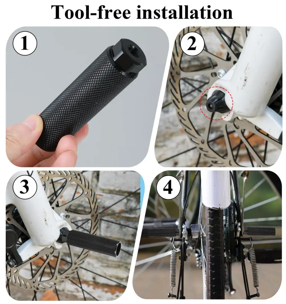 Tolex Fahrrad-Anti-Rutsch-Fußrasten, Aluminiumlegierung, passend für BMX-Fahrräder mit 3/8-Zoll-Achse, Fußstützen-Hebel, Fahrradzubehör. – Detail 9