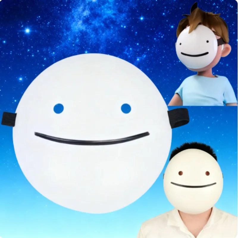 2 piezas de máscara de sonrisa blanca de anime |   Accesorio de cosplay de cara completa para fiesta de Halloween |   Disfraz unisex para hombre y mujer маuben,ма otr кар Tekstьetzlı