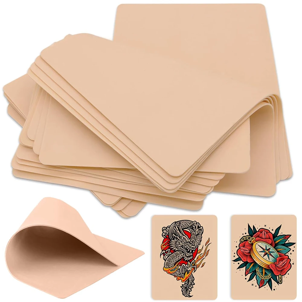 20/10/5/3/1pcs Tattoo Practice Skin Blank Fake Tattoo Skin Silicone Fake Leather Skin for Permanent Makeup Tattoo Artist