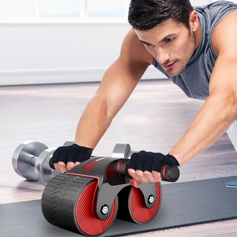 Abs Belly Wheel Automatic Rebound Mute Abdominal Exerciser Training Arm Muscles Bodybuilding Slimming Home Gym Fitness Equipment