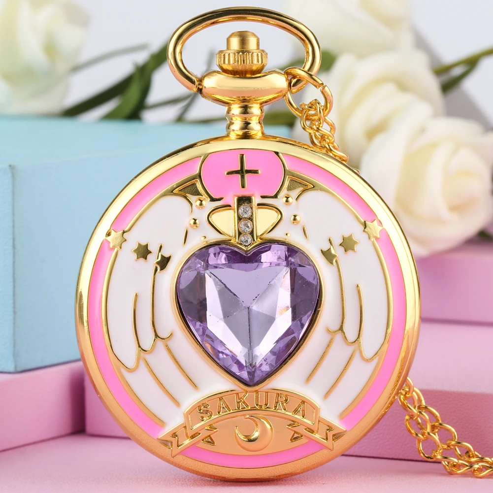 

Ladies Heart Pattern Case Pocket Watch for Girl Necklace Clock Female Accessory Delicate Jewelry Pendant Gifts relógio de bolso