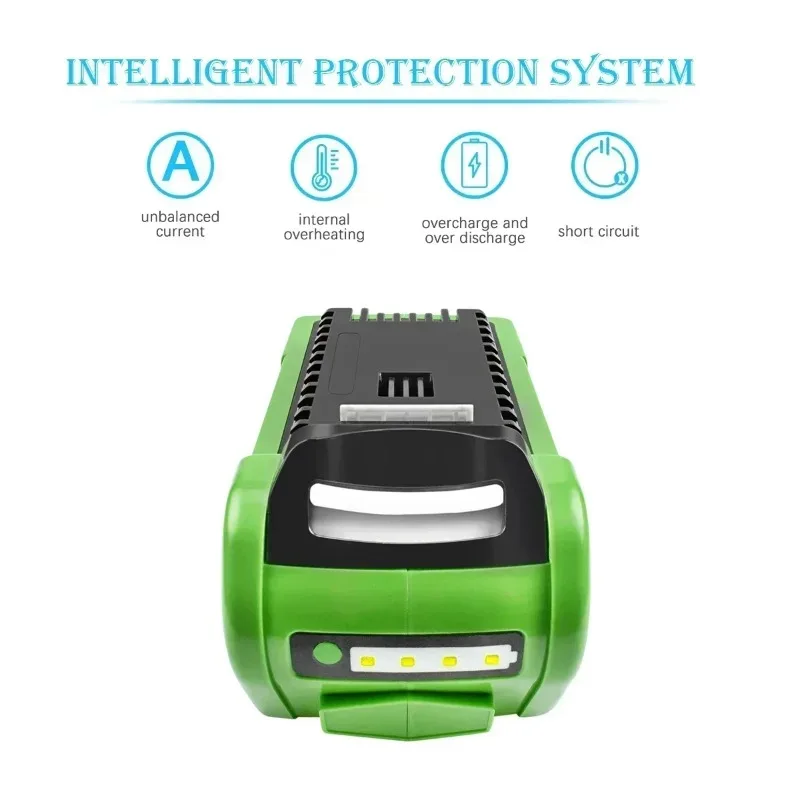 ل GreenWorks 40 فولت 18650 ليثيوم أيون بطارية قابلة للشحن ل 29462 29472 29282 ل G-MAX GMAX جزازة العشب أدوات كهربائية البطارية