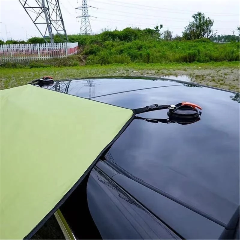 Small Foldable Car Sunshades Shelter with Aluminum Frame for Travel Defense