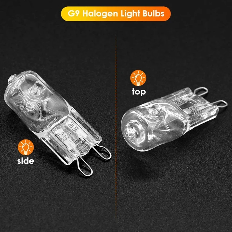 20 buah G9 bola lampu Halogen, lampu Halogen bening dapat diredupkan, putih hangat 2800K untuk lampu gantung, liontin, lampu lanskap