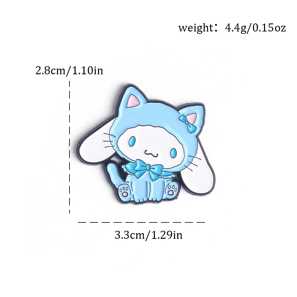 4Pcs/set Sanrio Hello Kitty, Kuromi, Miffy metal badges, clothing accessories, holiday gifts image 4