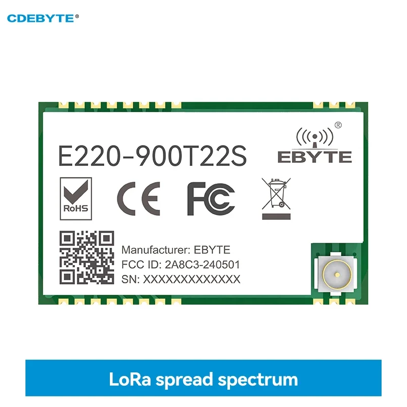 E220-900T22S Wireless LLCC68 LoRa Module RSSI ISM 868MHz 915MHz 22dBm SMD UART Interface IPEX Antenna Anti-Interference