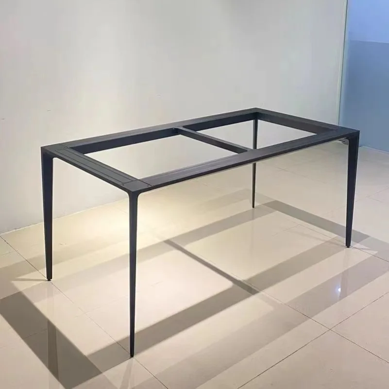 

Italian rock slab dining table foot small apartment leg solid aluminum alloy dining foot marble foot bracket