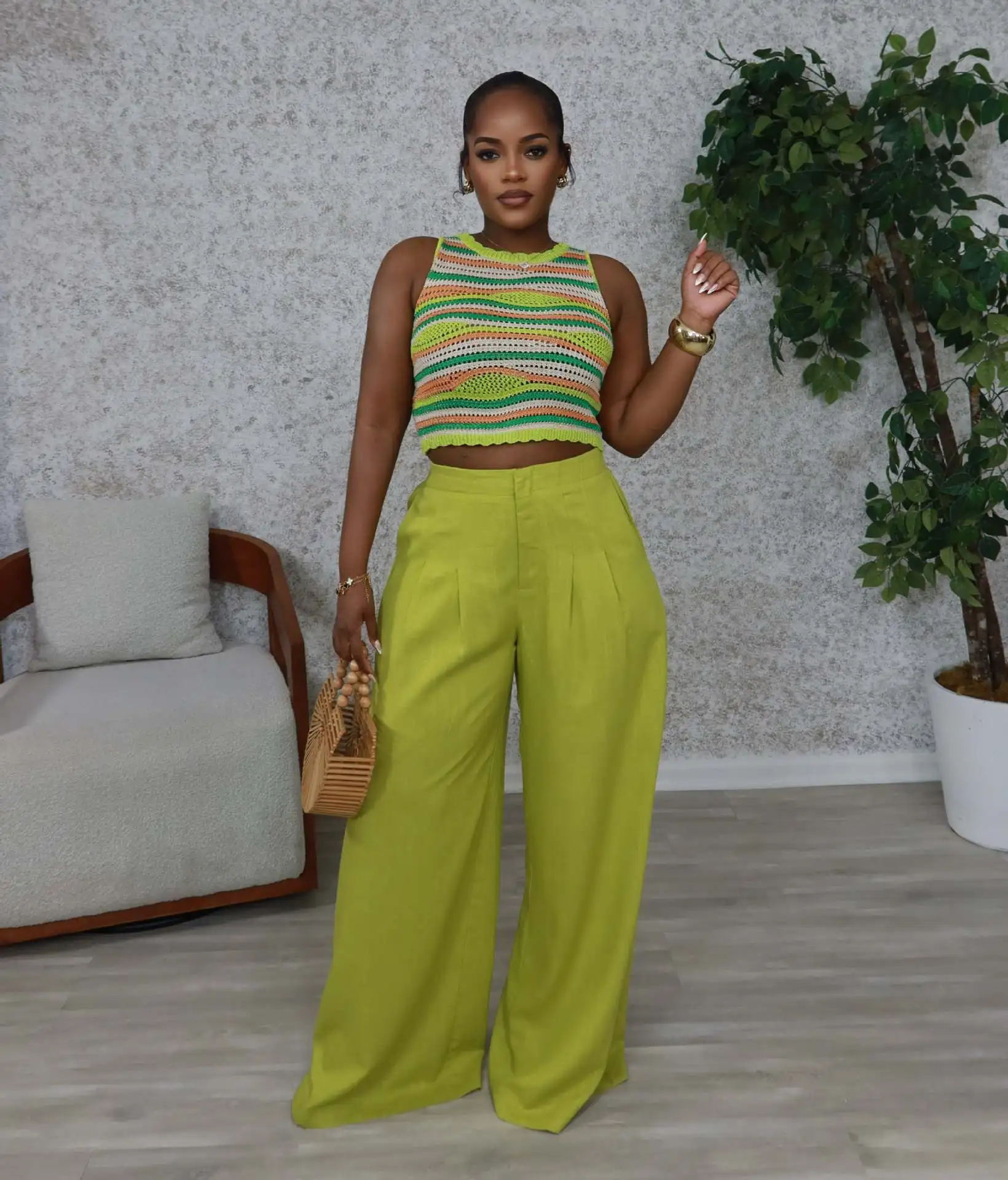 

OL6189 Женские свободные брюки весна-лето 2026, новые тонкие повседневные брюки с высокой талией и широкими штанинами, корейский модный тренд, женский костюм, прямой