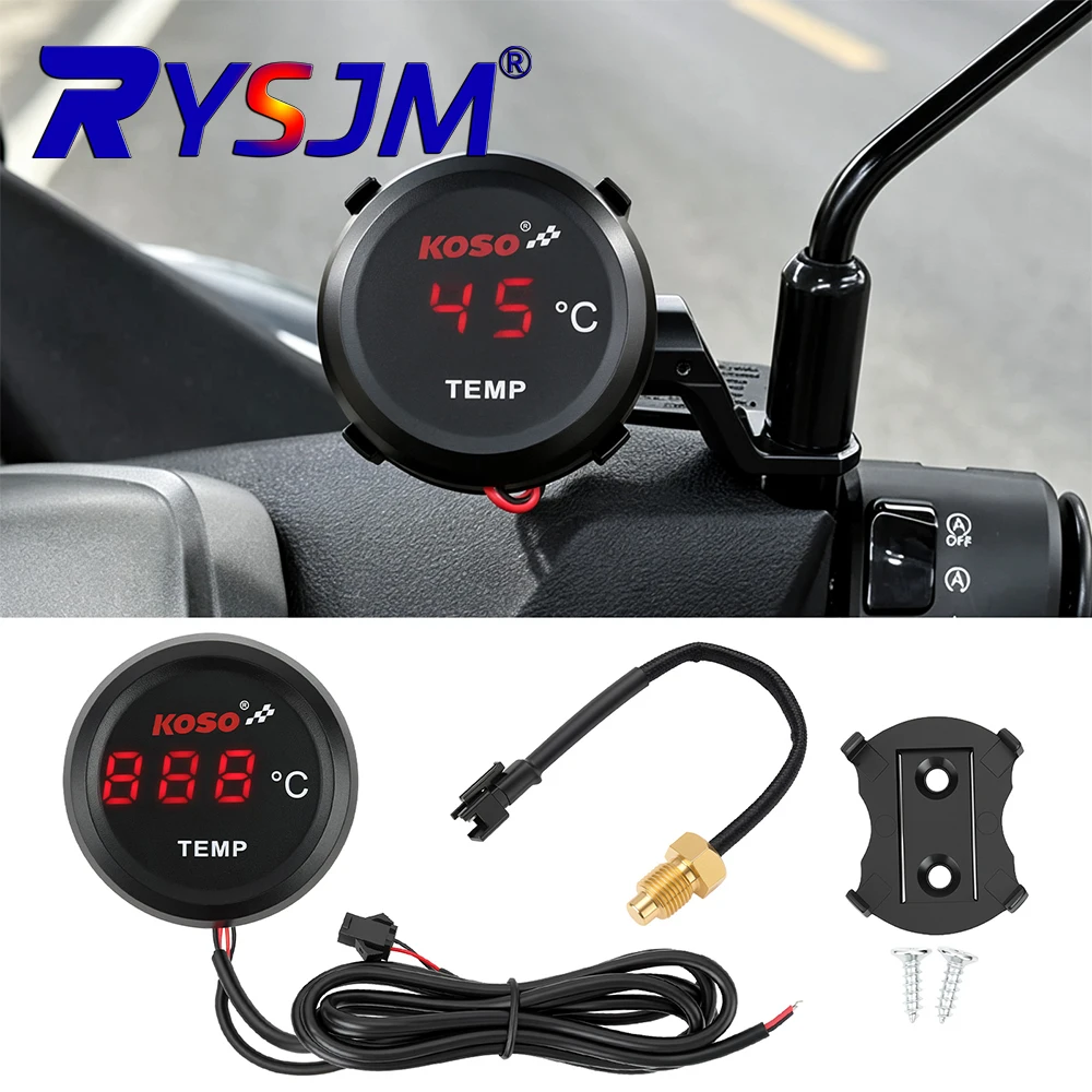 Universal  Waterproof Red LCD Digital Displayer 12V Thermometer 0°C-120°C Motorcycle Motorbike Water temperature Gauge