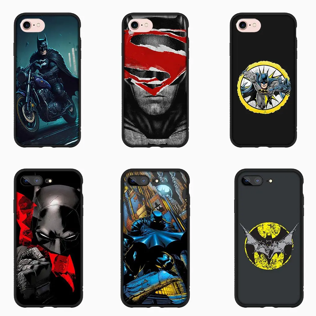 Batmans DC Movie Bats Man Soft Phone Casing for Apple iPhone 15 14 13 12 Mini 11 Pro X XR XS Max 7 8 Plus + Cover Case