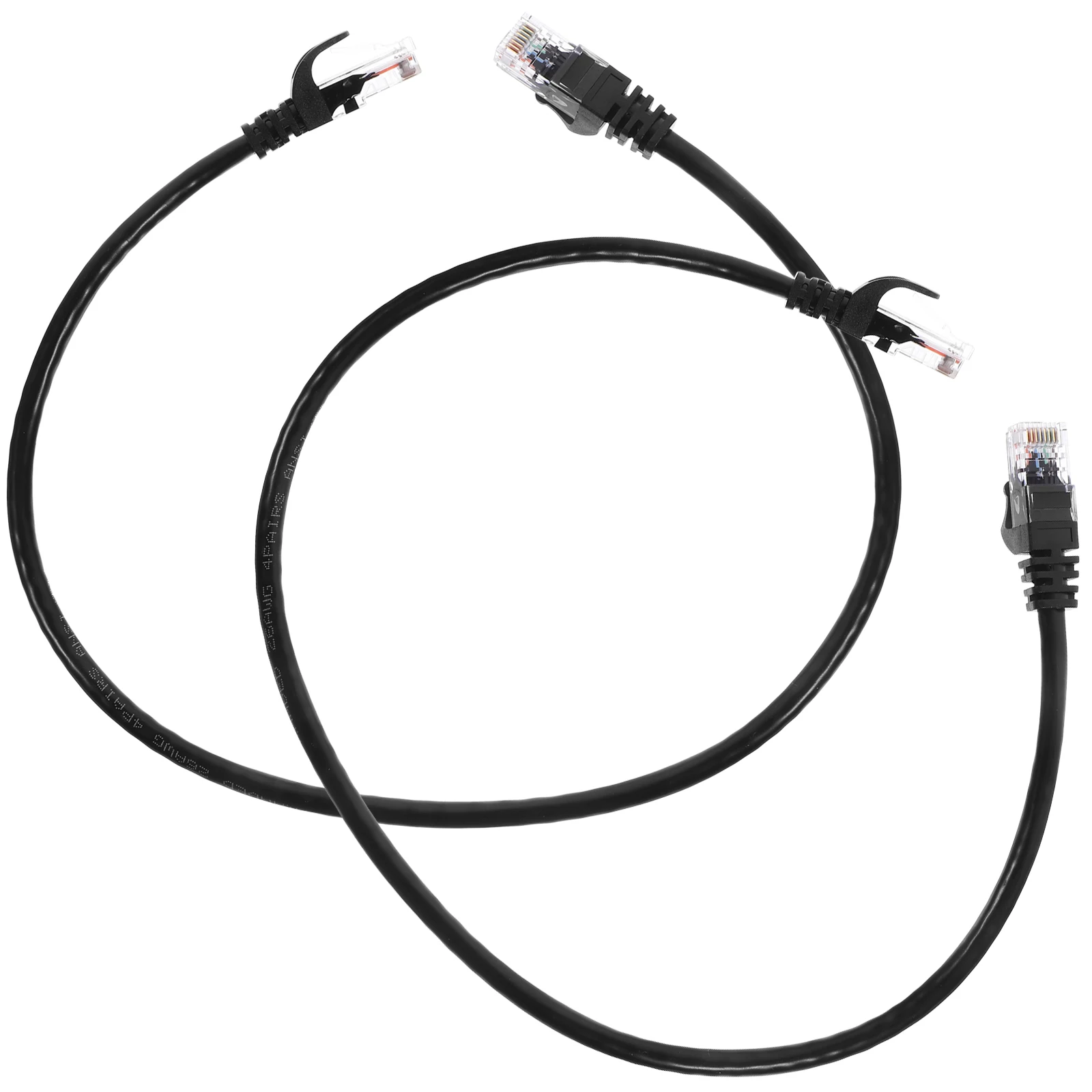 

2 Pcs Cat6 Gigabit Network Cable 0.5M Black Unshielded Ethernet Wire for Home Router Copper Aluminum Patch Cables