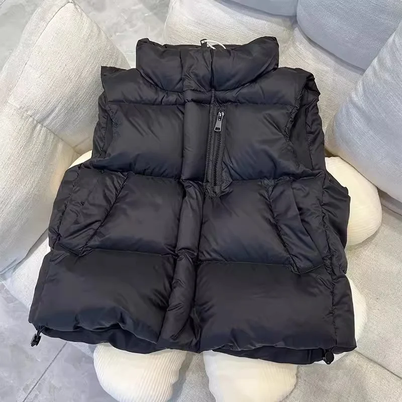 

Autumn and winter boys' and girls' baby vests, winter clothes, thick and warm, children's black outerwear, camisole jacket