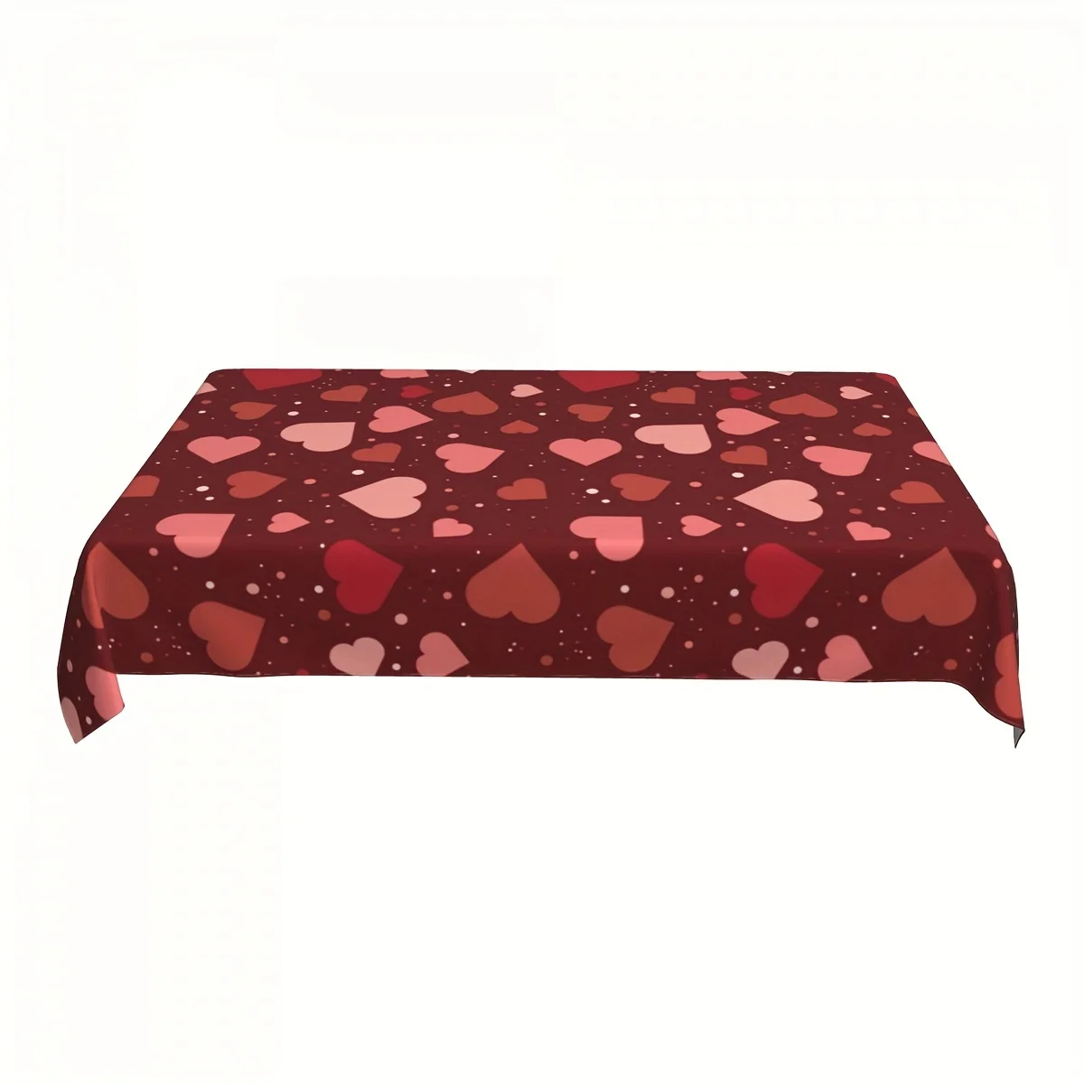 1pc Valentine's Day Plastic Tablecloth, love you Pink Heart Tablecloth, Waterproof Tablecloth,Valentine's Day Wedding Decoration