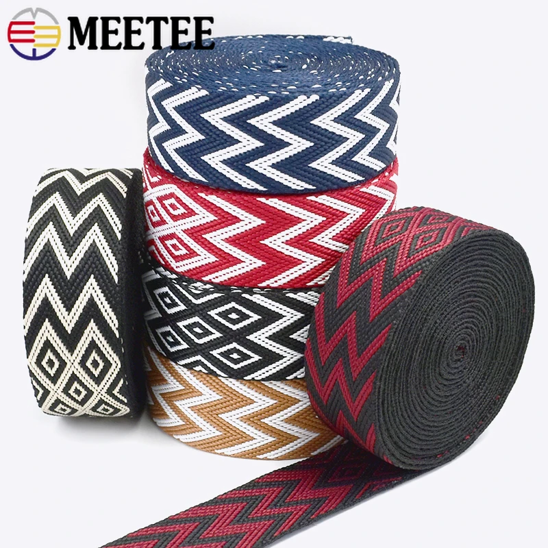 

5M 38/50mm Ethnic Ribbon Webbing Tapes for Backpack Bag Straps Luggage Bias Binding Band Sewing Decorative Clothes Accessories