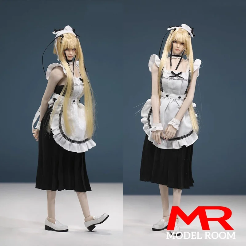 

JO24X-01 1/6 Scale Backless Maid Dress Cafe Server Skirt Cosplay Clothes Model Fit 12'' Female Solider Action Figure Body Dolls