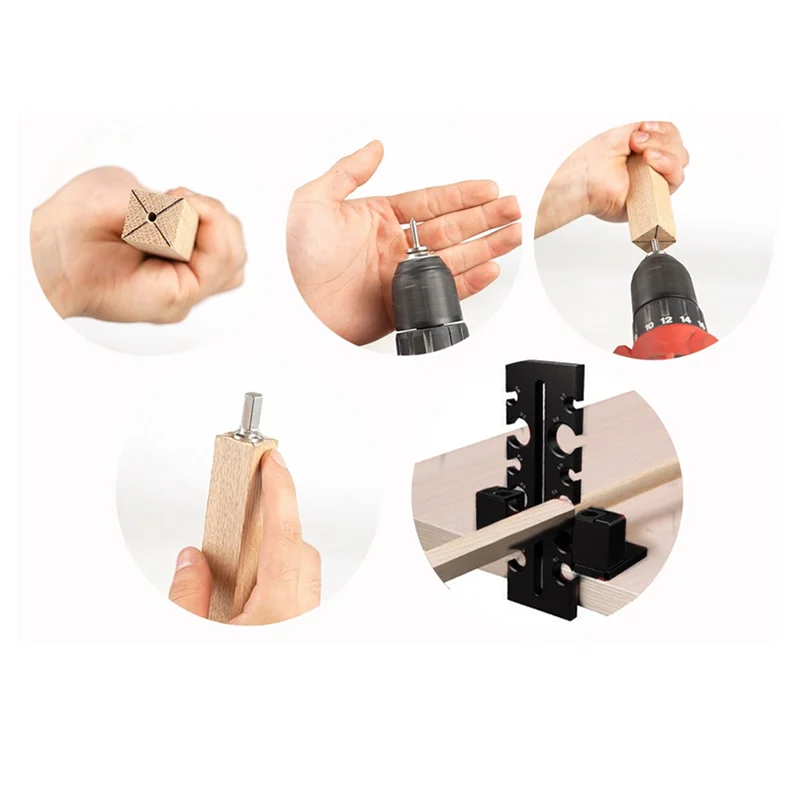 

Electric Drill Round Rod Dowel Maker 7-18Mm Adjustable Dowel Maker Jigs Woodworking Drill Milling Dowel Round Rod-AA98