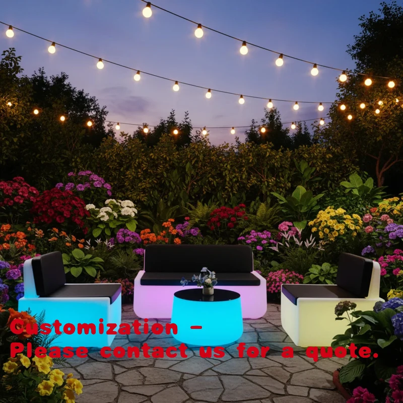 

custom.LED Light up Lounge Sessel Outdoor Furniture Oversize Cigar Lounge Chairs with Ottoman