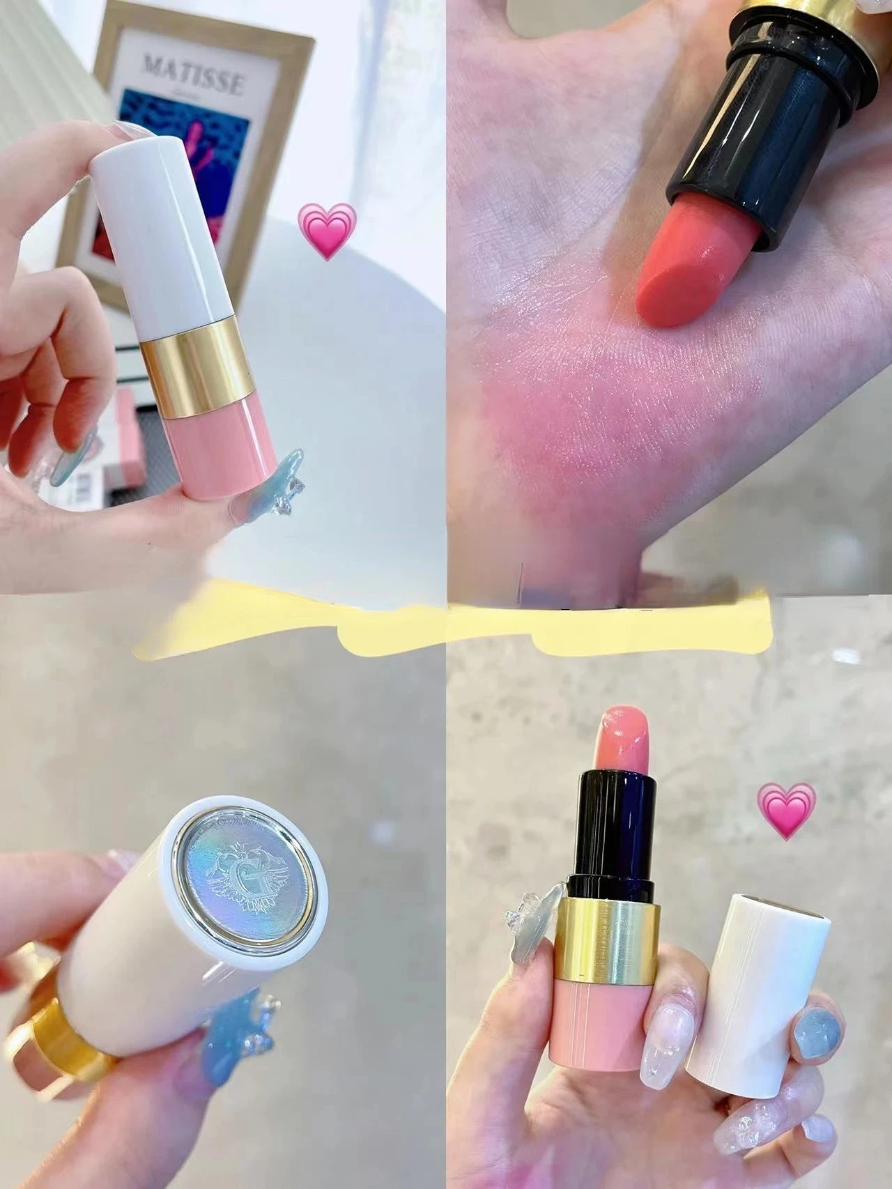 Bálsamo labial rosa hidratante, maquillaje, cuidado labial, hidratante, decoloración, Cosméticos Ms