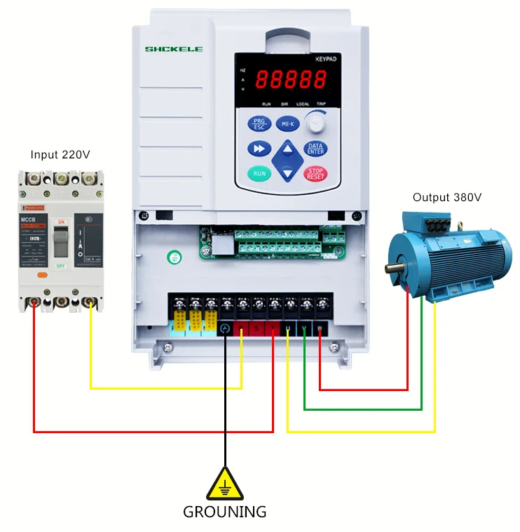 Factory Sell Mini Type Smart 1 Phase Input 3 Phase Output 5.5KW Variable Frequency Drive converter/VFD 7.5   For Crusher Motor