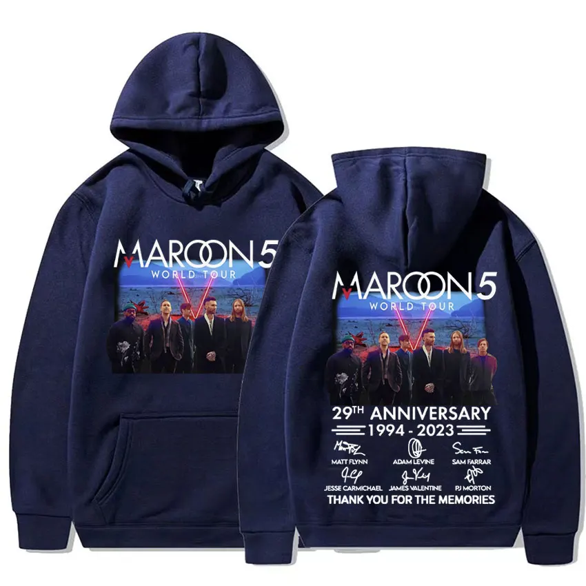 Maroon 5 Band World Tour Graphic Hoodies Men Harajuku Gothic Hip Hop Style Sweatshirt Unisex Casual Oversized Hoodie Streetwear