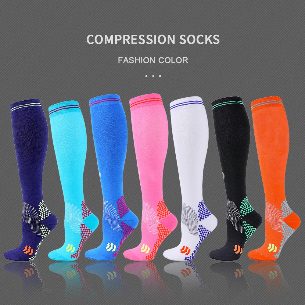 1Pair Sports Compression High Socks 20-30 Mmhg  for Edema Diabetic Varicose Veins Nurse Pregnant Woman Socks