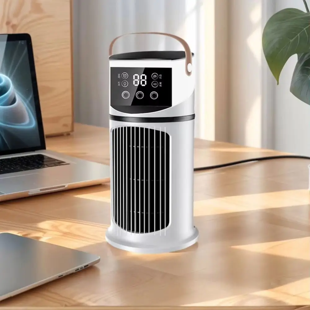 9 Speeds Mobile Air Conditioning 8H Timer USB Powered Air Cooler Portable Design 3 Mist Air Conditioning Fan Bedroom Use