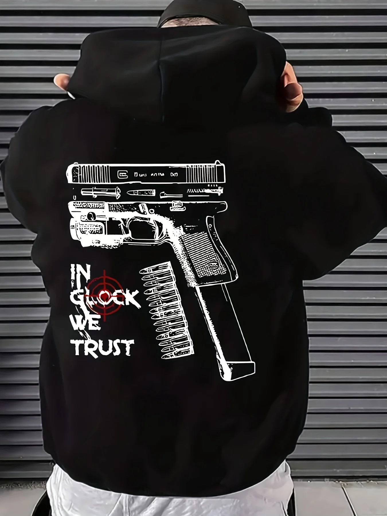 IN GLOCK WE TRUST Sudadera con capucha - Top de manga larga ultra suave, informal, cómodo y moderno para otoño e invierno - Versión para hombre