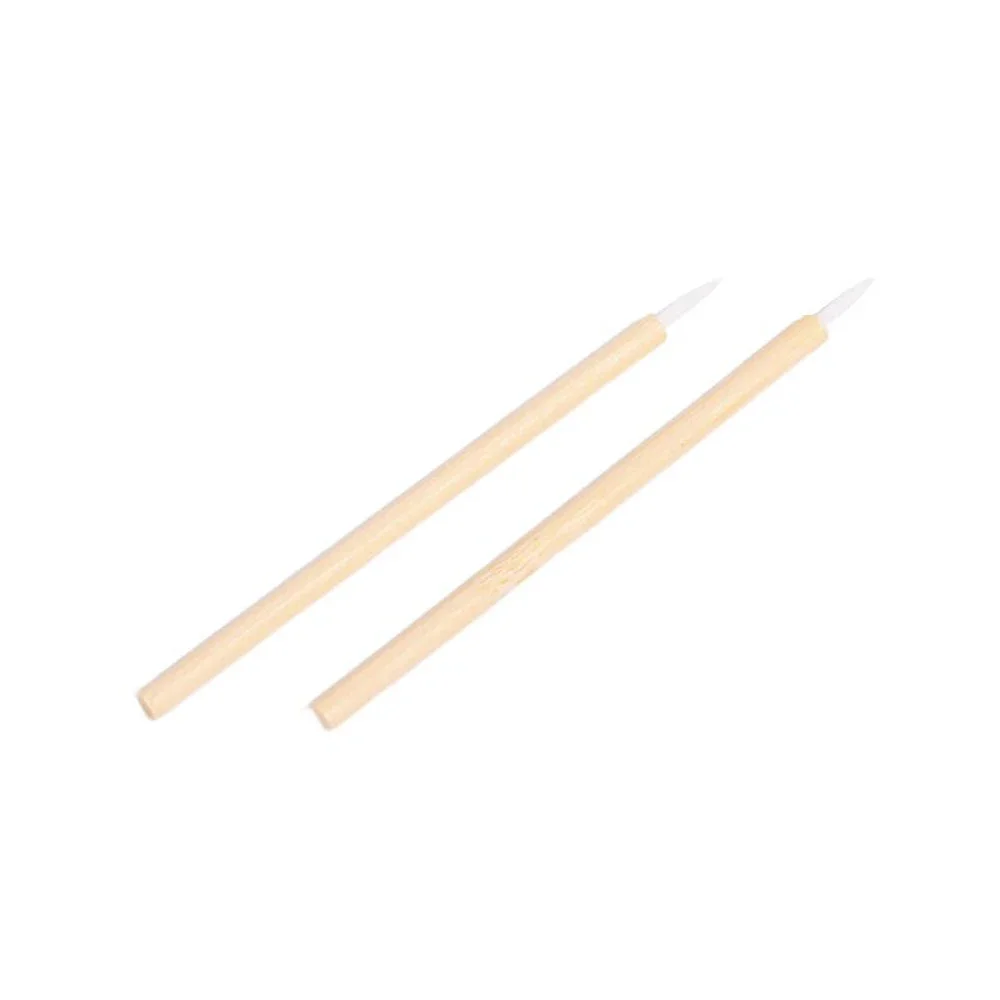 Eco Makeup Detailed Eyeliner Brushes Lip liner Wands with bamboo handles Fine Line Applicator 50pcs/pack