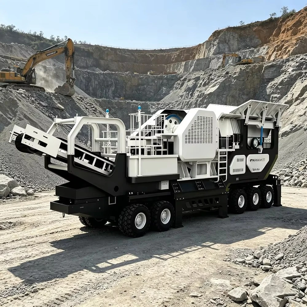 Wheeled Mobile Jaw Crusher Portable Crushing Station With Automatic Quantitative Lubrication System