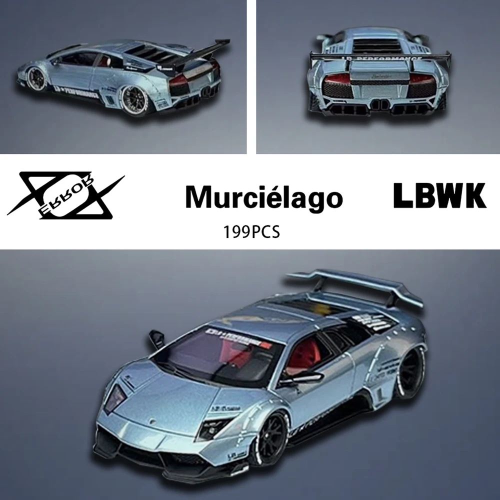 

1/64 404Error Model Car Murciélago LBWK LP640 Wide-body Modified Version Resin Vehicle Hobby Collection Toy With Display Case