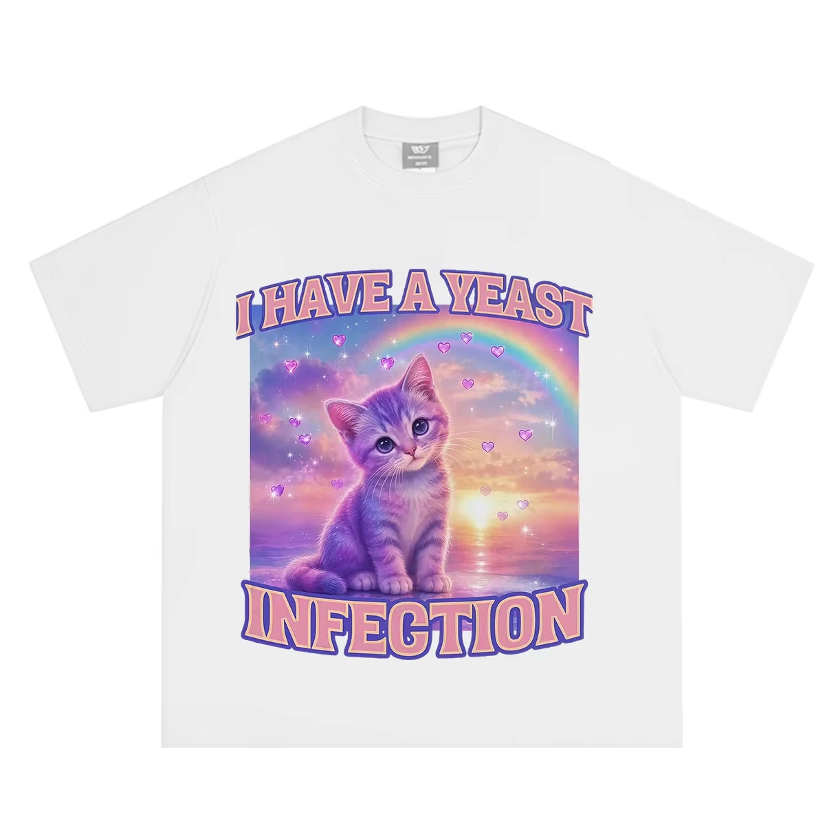 I Have A Yeast Infection Y2k Aesthetic Trend T-shirt Funny Cat Meme T-shirts Casual Fashion T-shirts Oversized Tops Unisex