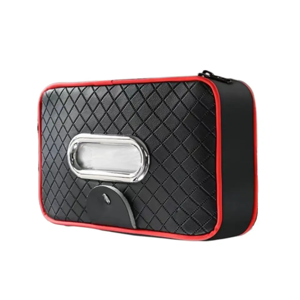 

Universal Leather Car Tissue Box Napkin Box Zipper Car Storage Box Foldable Organizer Car Tissue Holder Car Supplies