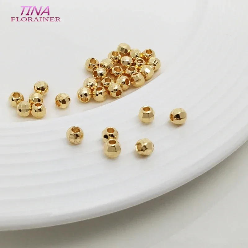 20PCS 14K Gold Color Plated Brass Faceted Beads Spacer Beads High Quality Diy Jewelry Accessories