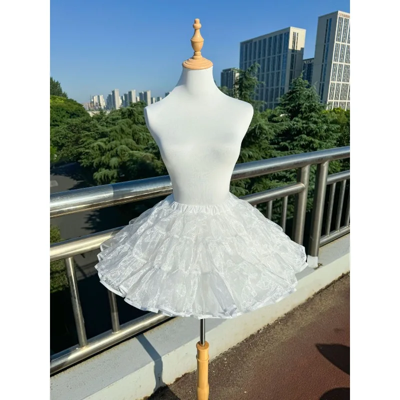 Women Lolita Tutu Dress Princess White Petticoat Gabon Skirt Supports Dancewear Cute Costume for Women Girls Theme Party