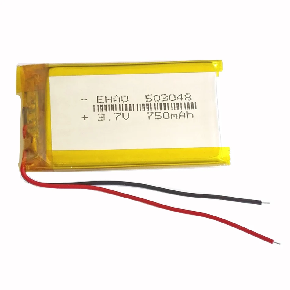 3.7V 750mAh Lithium Polymer LiPo Rechargeable Battery 503048 For Mp3 GPS Bluetooth Ebooks Power Bank Mobile Phone Recorde Camera