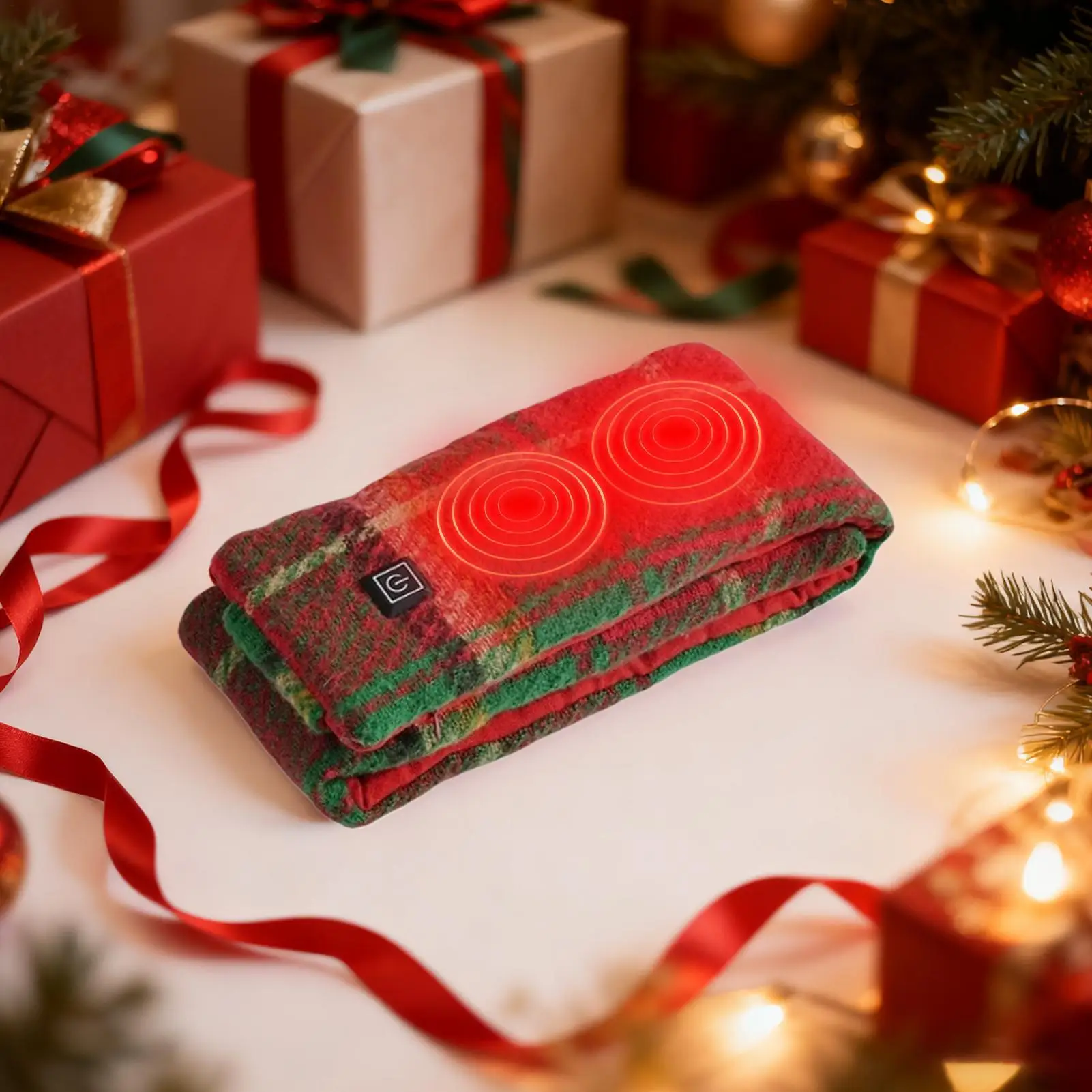 Bufanda calefactora con temática navideña, calentador de cuello para clima frío, bufanda calefactora eléctrica para mujeres, hombres, él, sus adultos, padre, madre