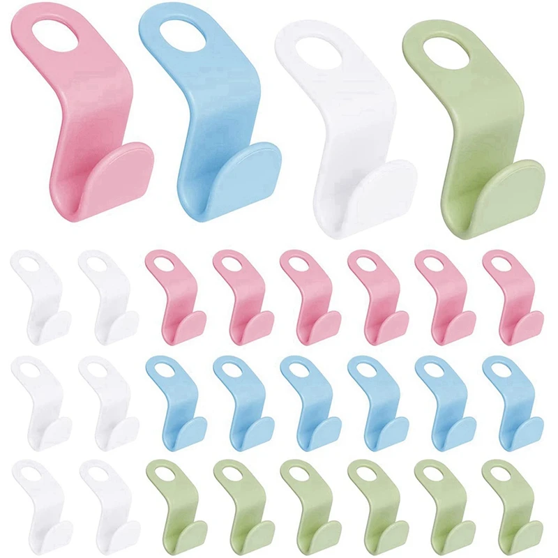 48-Piece Clothes Hook Connection Hook Folding Hook Hanger Link Buckle 4 Colors Clothes Hook